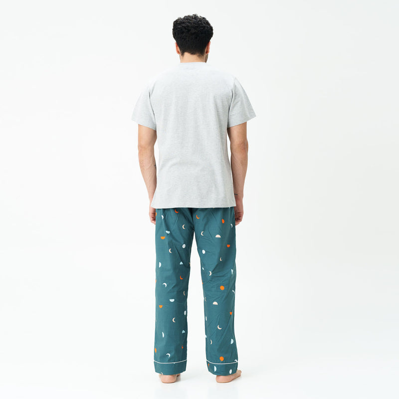 Celestial Dreams Embroidered T-shirt & Cotton Pyjama - Men