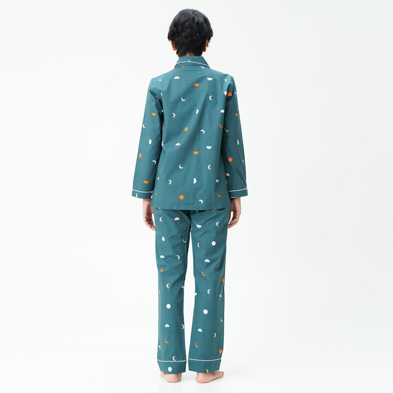 Celestial Dreams Cotton Notched Collar Pyjama Set