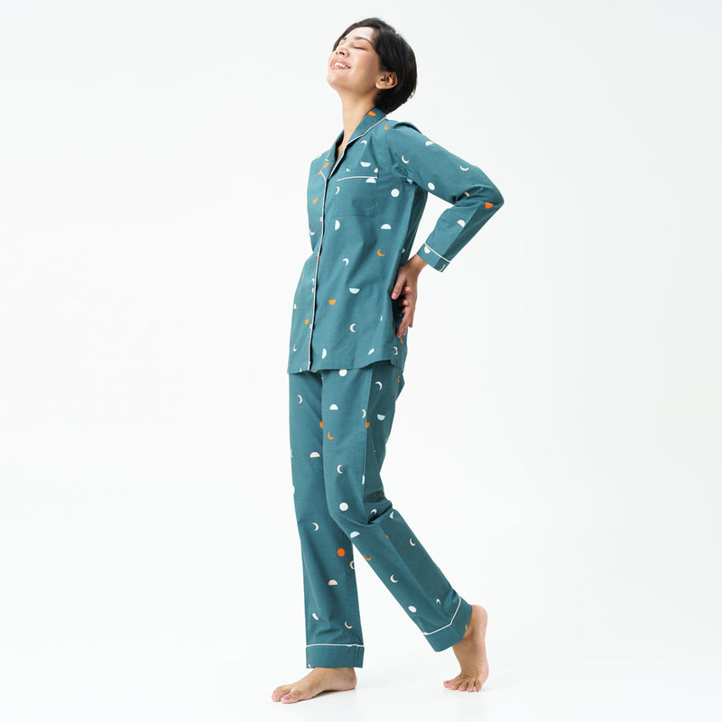 Celestial Dreams Cotton Notched Collar Pyjama Set