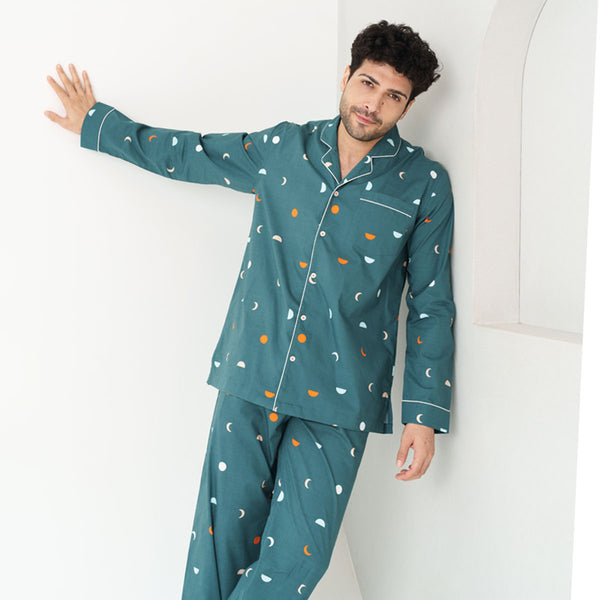 Celestial Dream Cotton Notched Pyjama Set