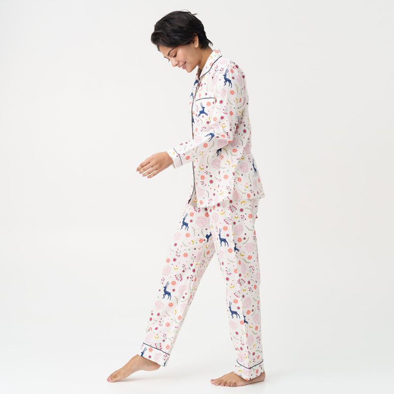 Magic Meadow Cotton Notched Collar Pyjama Set