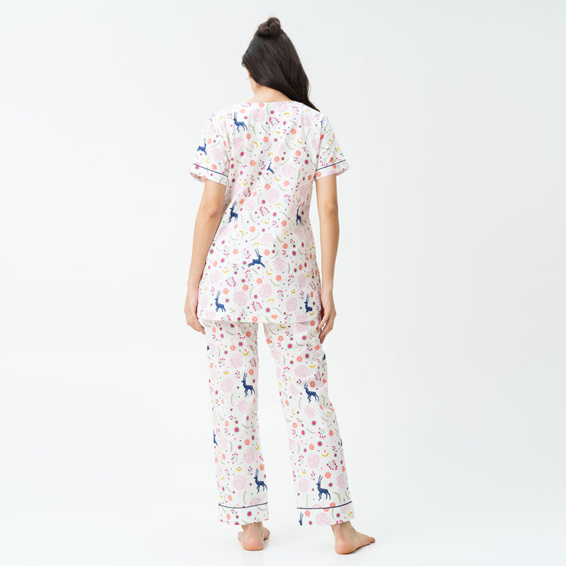 Magic Meadow Cotton Dip-Neck Pyjama Set