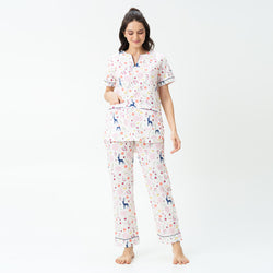 Magic Meadow Cotton Dip-Neck Pyjama Set