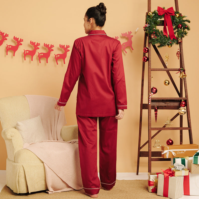 Ruby Bliss Personalised Notched Collar Pyjama Set - Women