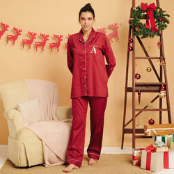 Ruby Bliss Personalised Notched Collar Pyjama Set - Women