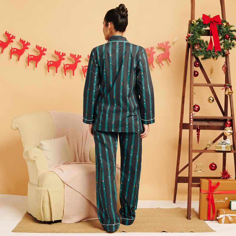 Treasure Tree Cotton Notched Collar Pyjama Set