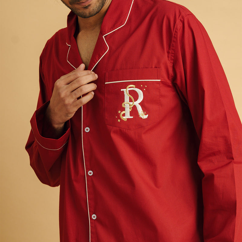 Ruby Bliss Personalised Notched Pyjama Set - Men