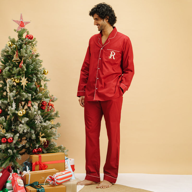 Ruby Bliss Personalised Notched Pyjama Set - Men