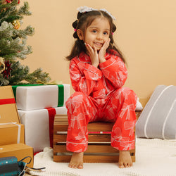 Festive Knots Cotton Notched Pyjama Set