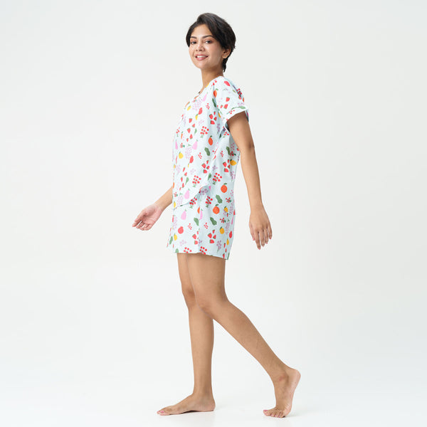 Vineyard Cotton Slit Neck Top and Shorts