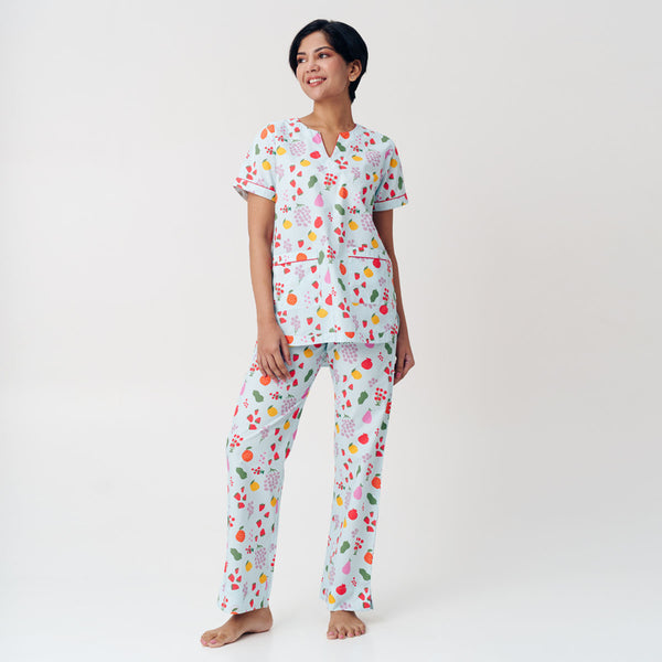 Vineyard Cotton Dip-Neck Pyjama Set