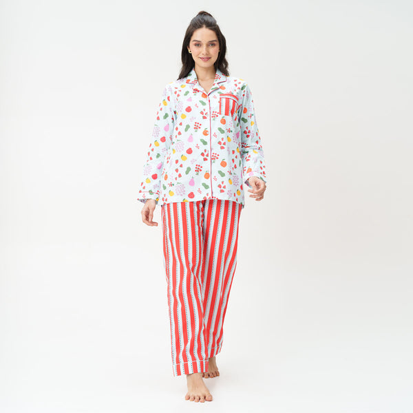 Vineyard Cotton Notched Collar Pyjama Set