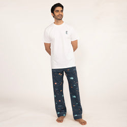 Deep Dive Embroidered T-shirt & Cotton Pyjama Men's