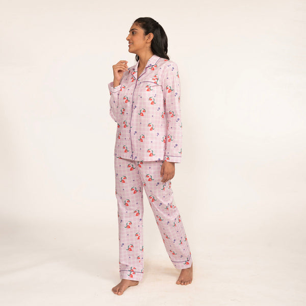 Berry Patch Cotton Notched Collar Pyjama Set