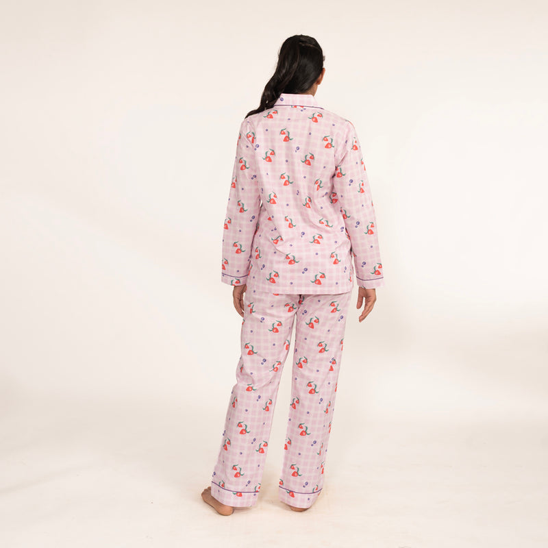 Berry Patch Cotton Notched Collar Pyjama Set