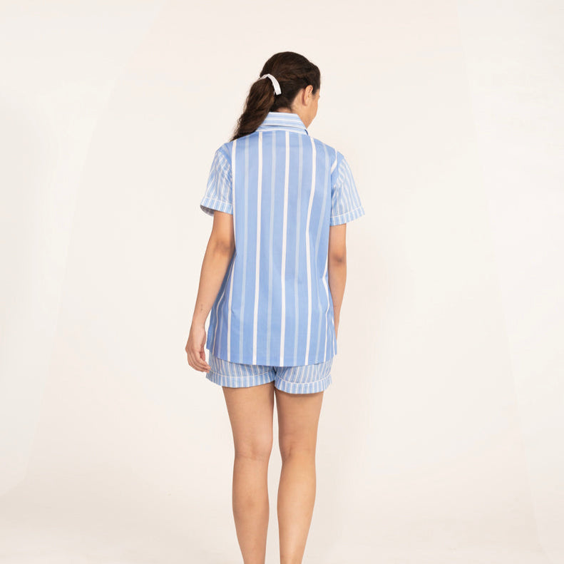 Oceanbreeze Cotton Notched Shorts Set