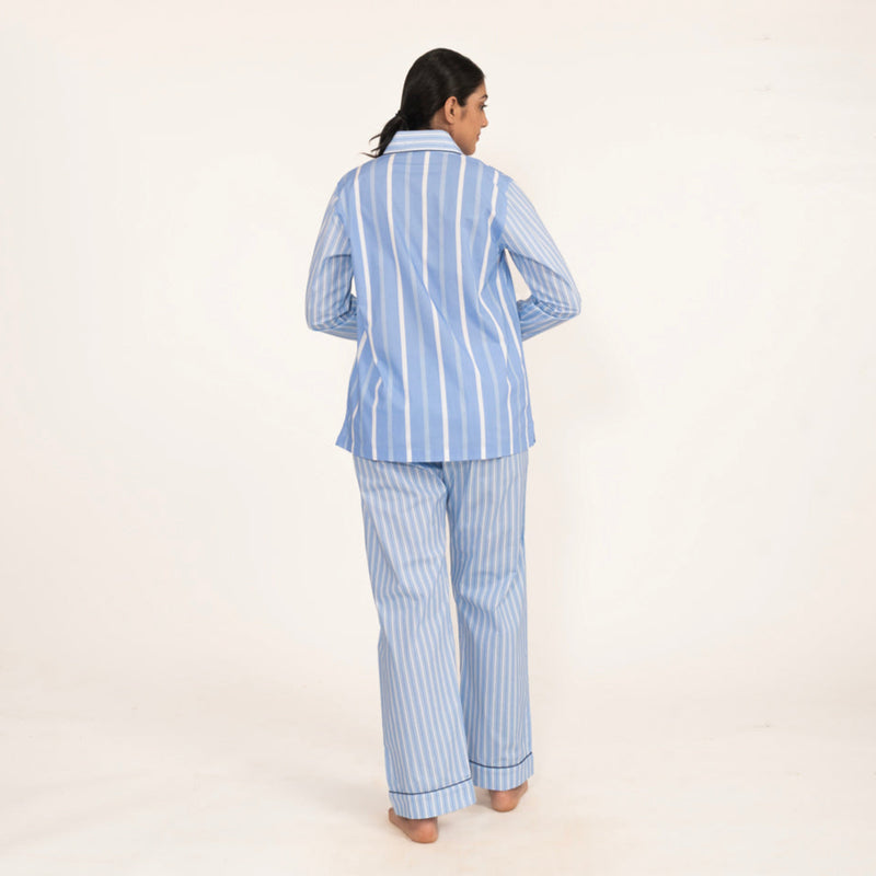 Oceanbreeze Cotton Notched Collar Pyjama Set