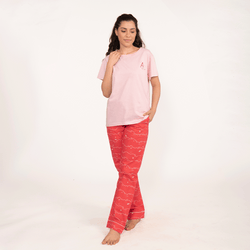 Swirl Embroidered T-shirt & Cotton Pyjama Women's