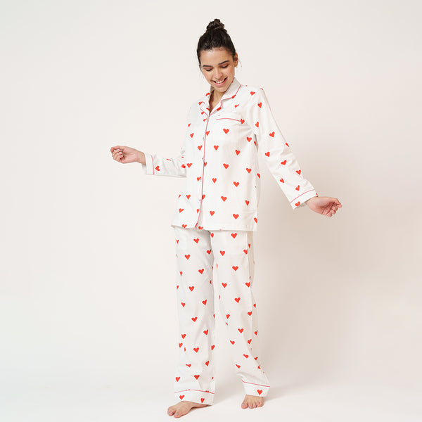 Lovebug Cotton Notched Collar Pyjama Set