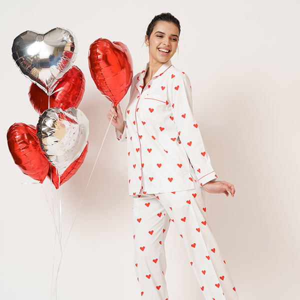 Lovebug Cotton Notched Collar Pyjama Set