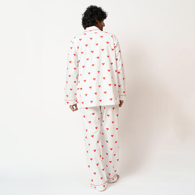 Lovebug Cotton Notched Pyjama Set - Men