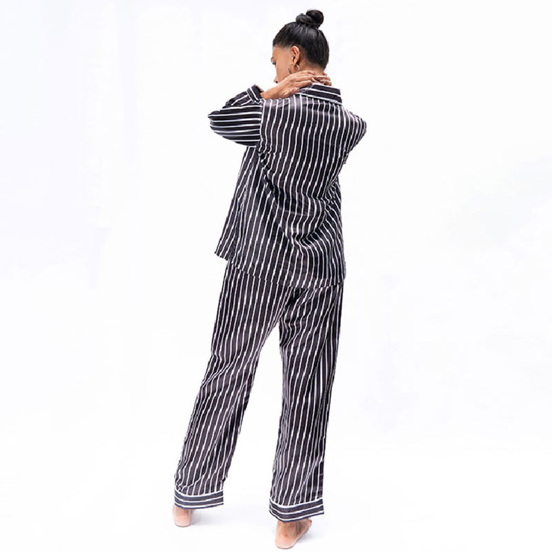 Midnight Moon Satin Notched Pyjama Set