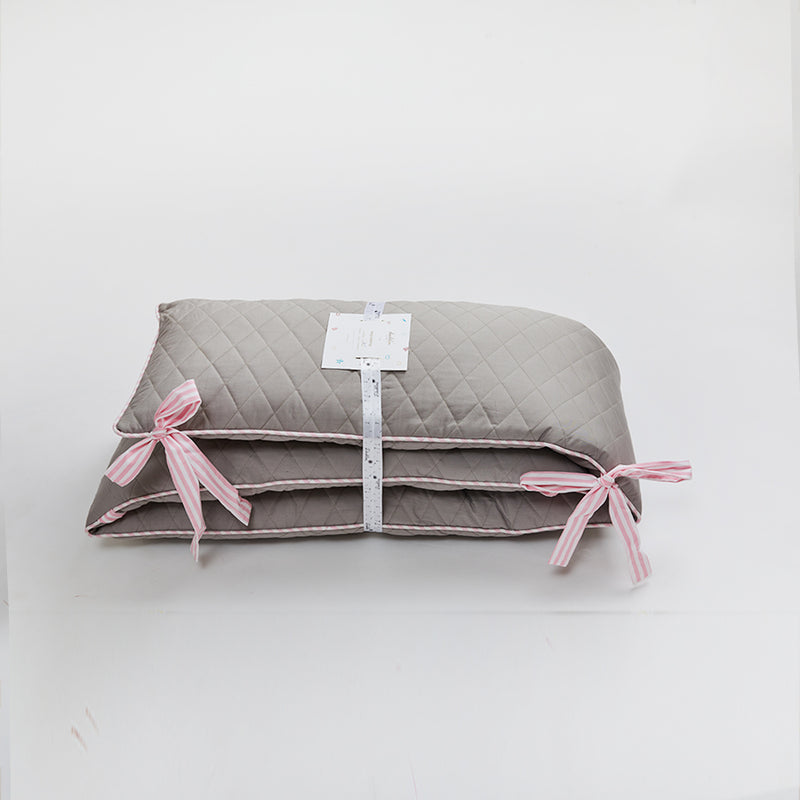 Grey With Pink Stripe Cotton Bumper